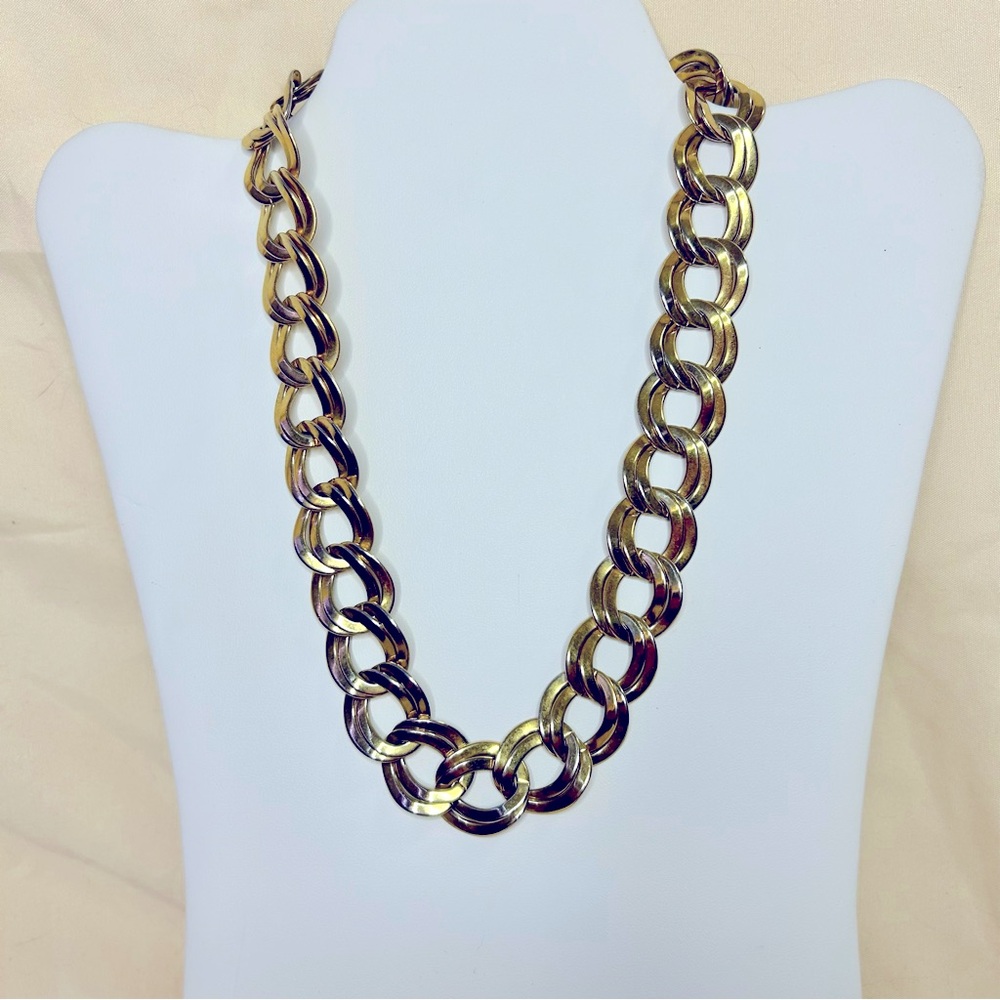 Beautiful Chunky Gold Link Chain Statement Double Chain Link